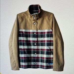 New KAVU Highlands Coat Flannel Jacket Long Sleeve Insulated Button in Log Cabin